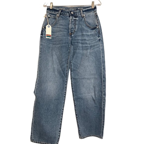 NWT Daily Blue by Adriano Goldschmied Wide Barrel Cotton Jeans Size 24 - Picture 1 of 12